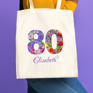 80誕生日ママギフト – フローラ名80年 トートバッグ