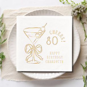 80誕生日マルティーニ応援80 パーソナライズされた 箔ナプキン