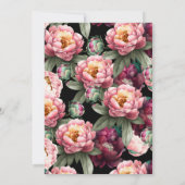 80誕生日ムーディモダンーバーガンディ赤面フローラ 招待状 (裏面)