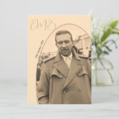 80誕生日モノグラム男性フォトスタイリッシュ誕生日 招待状 (スタンド正面)