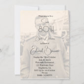 80誕生日モノグラム男性フォトスタイリッシュ誕生日 招待状 (裏面)