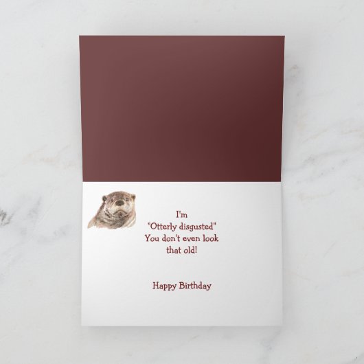 80誕生日ユーモアかわいい水の色 カード (内部)