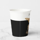 80誕生日ラグジュアリーゴールデンフラワークラシエレガントー 紙コップ (右)