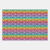 80誕生日レインボーストライプズ ラッピングペーパーシート (正面3)