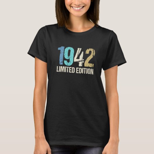 80誕生日レディースメンズ80年1942 15 Tシャツ (正面)