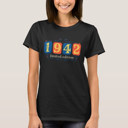80誕生日レディースメンズ80年1942 36 Tシャツ (正面)
