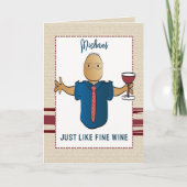 80誕生日ワイン素晴らしおもしろい男性マンガモダン カード (正面)