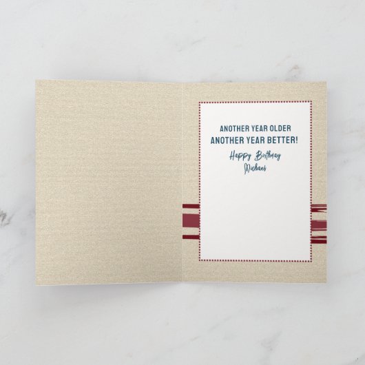 80誕生日ワイン素晴らしおもしろい男性マンガモダン カード (内部)