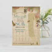 80誕生日ヴィンテージ1930s招待状新しい80 招待状 (スタンド正面)