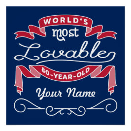 80誕生日世界で最も愛される80歳 ポスター