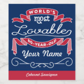 80誕生日世界で最も愛される80歳 ワインラベル (シングルラベル)