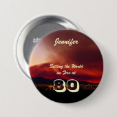 80誕生日世界を燃やす 缶バッジ (正面&裏面)