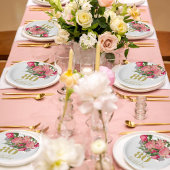 80誕生日八十バラ エレガント ペーパープレート