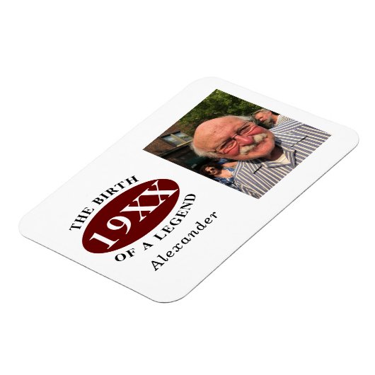 80誕生日写真テンプレート誕生 マグネット (左側)