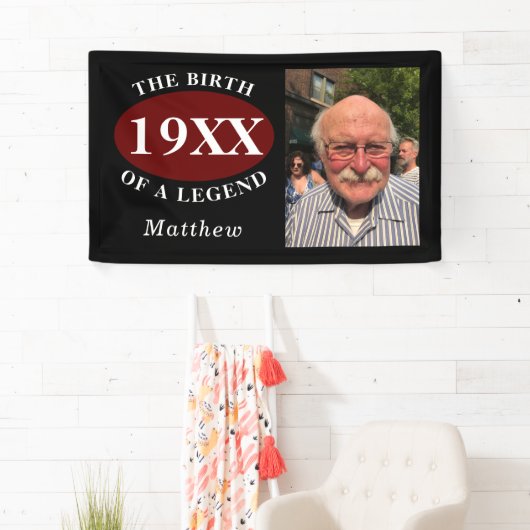 80誕生日写真テンプレート誕生 横断幕 (インサイチュ)