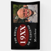 80誕生日写真テンプレート誕生 横断幕 (縦)