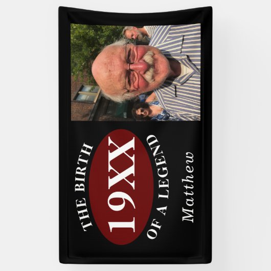 80誕生日写真テンプレート誕生 横断幕 (縦)