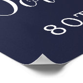 80誕生日写真ムーディパープルフローラへようこそ ポスター (角)