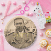 80誕生日写真男性モダン誕生日 ペーパープレート (パーティー)