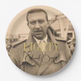 80誕生日写真男性モダン誕生日 ペーパープレート