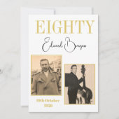 80誕生日写真男性モダン誕生日 招待状 (正面)