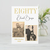 80誕生日写真男性モダン誕生日 招待状 (スタンド正面)