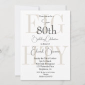 80誕生日写真男性モダン誕生日 招待状 (裏面)