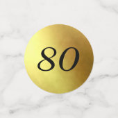 80誕生日写真金ゴールド色おもしろい コンフェッティ (スモール正面)