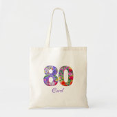 80誕生日友人ギフト – フローラ名80年 トートバッグ (正面)