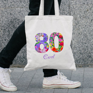 80誕生日友人ギフト – フローラ名80年 トートバッグ