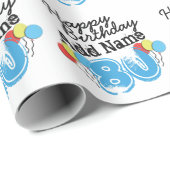 80誕生日名前の折り返し紙 ラッピングペーパー (ロールコーナー)