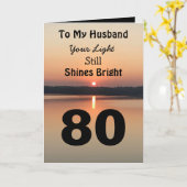 80誕生日夫はまだ明るい カード (黄色い花)