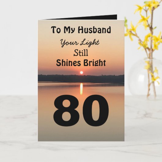 80誕生日夫はまだ明るい カード (黄色い花)