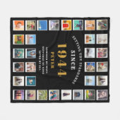 80誕生日家族写真集32写真 フリースブランケット (正面(横))