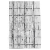 80誕生日対称素朴木目パターン ミディアムペーパーバッグ (裏面)