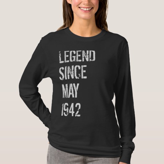 80誕生日少年生まれ女子1942年5月80歳 Tシャツ (正面)