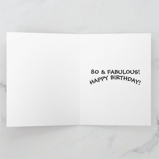 80誕生日年齢80ケーキグリーティングカード カード (内部)