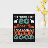 80誕生日引用文おもしろいグラフィックス80歳B- カード (黄色い花)