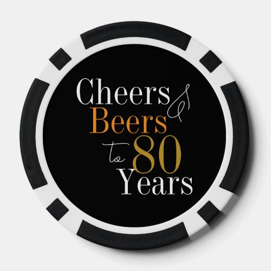 80誕生日応援とビアーズブラック金ゴールドパーティー ポーカーチップ (裏面)