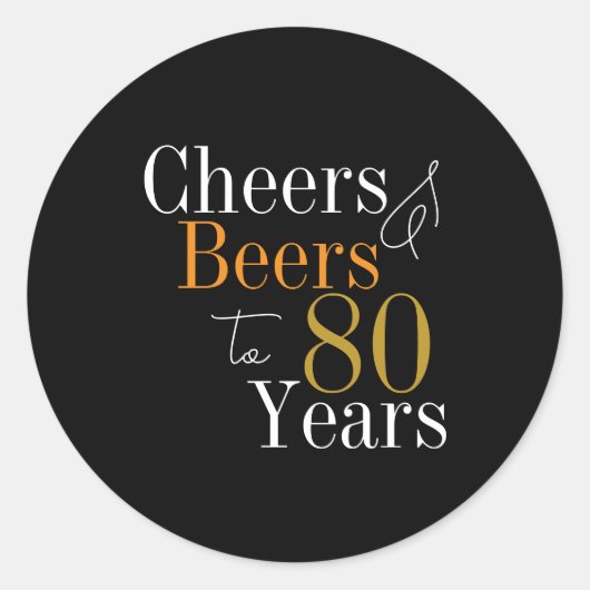 80誕生日応援とビアーズブラック金ゴールドパーティー ラウンドシール (正面)