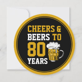 80誕生日応援とビール80年モダン 招待状