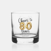 80誕生日応援~80年ブラック金ゴールド ウイスキーグラス (裏面)