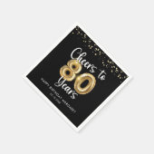 80誕生日応援~80年ブラック金ゴールド スタンダードカクテルナプキン (角)