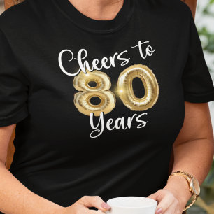 80誕生日応援~80年金ゴールドバルーン Tシャツ