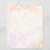 80誕生日招待ピンクとオレンジ色の花 招待状 (裏面)