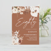 80誕生日招待状テラコッタボホパンパス 招待状 (スタンド正面)