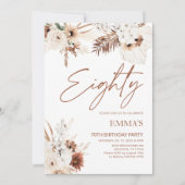 80誕生日招待状ボホパンパス 招待状 (正面)