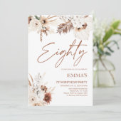 80誕生日招待状ボホパンパス 招待状 (スタンド正面)