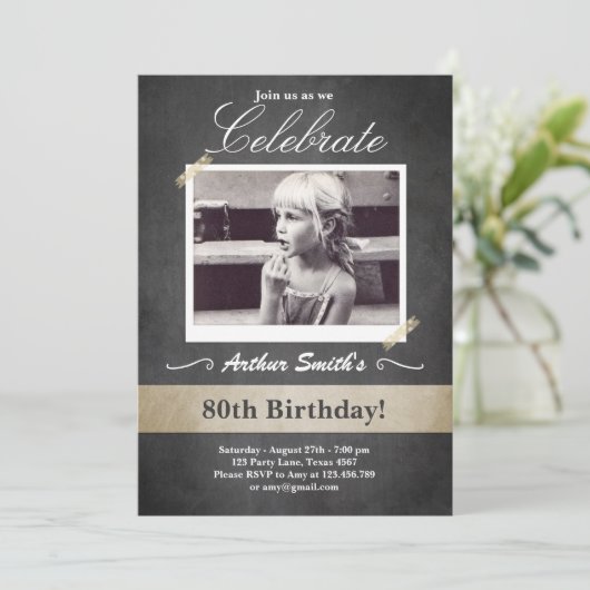 80誕生日招待状ヴィンテージ8誕生日 招待状 (スタンド正面)