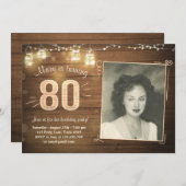 80誕生日招待状ヴィンテージ8誕生日 招待状 (正面/裏面)